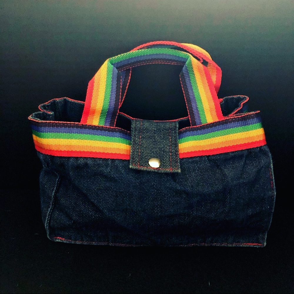 Vintage 1980's Jean/Rainbow Handbag